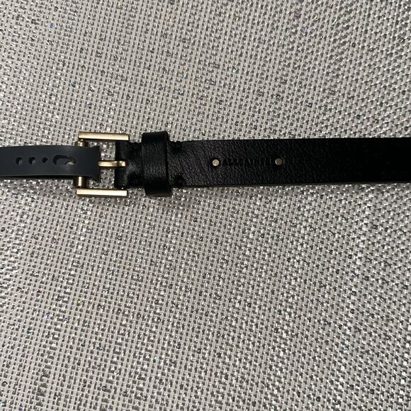 All Saints L Black Genuine Leather Gold Tone Belt